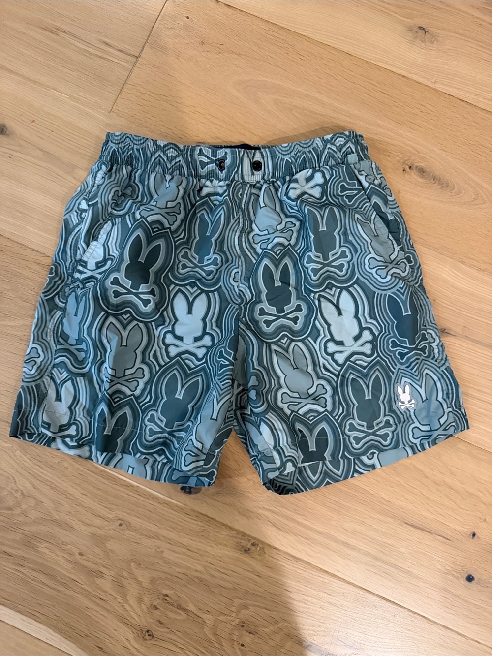 Psycho Bunny Logo Swim Shorts - Teal Multi